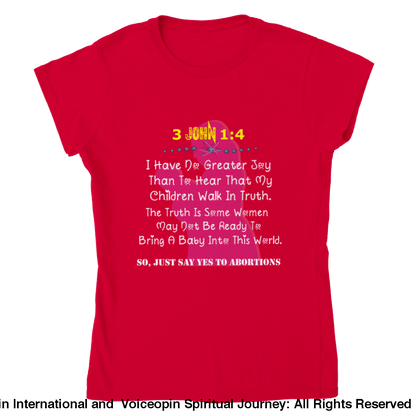 John 3:1-4 Abortion Crewneck T-Shirt Red / S Print Material