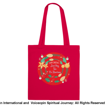 Merry Xmas Just Say Yes To Abortions Classic Tote Bag Red Print Material