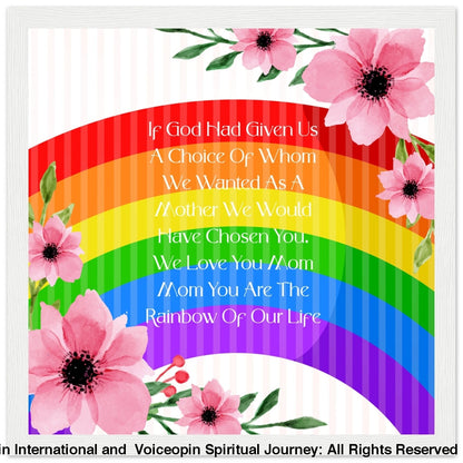 Mom-Rainbow Of Life Wooden Framed Poster White Frame Print Material