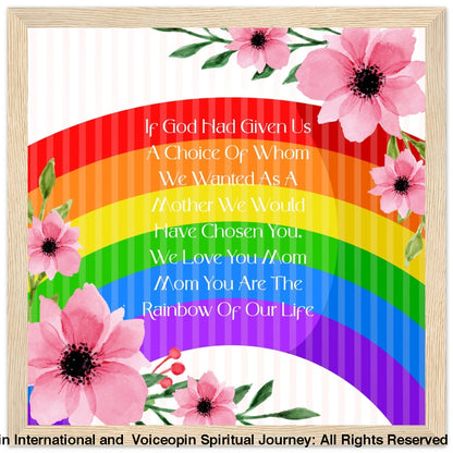 Mom-Rainbow Of Life Wooden Framed Poster Wood Frame Print Material