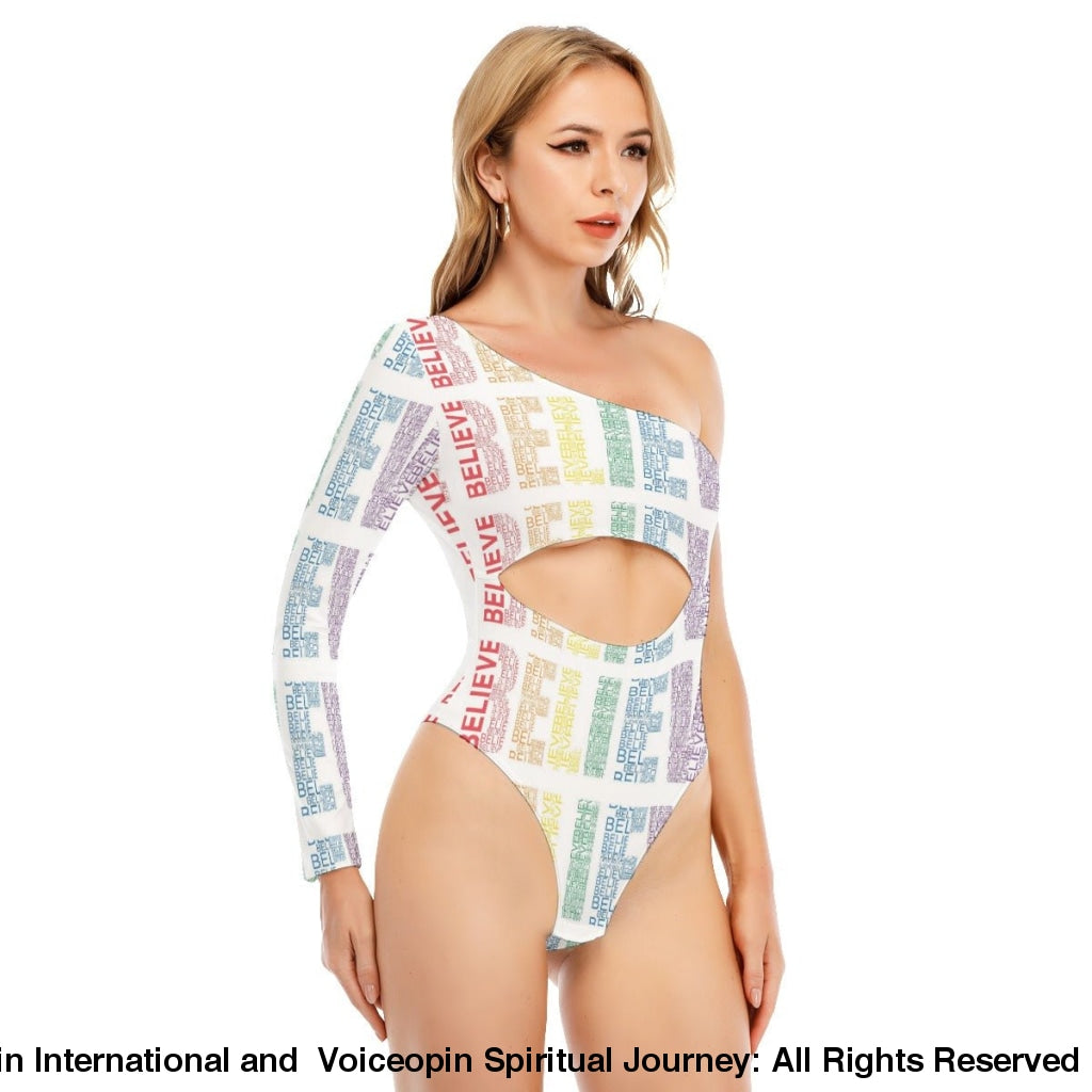 One Sleeve Waist Body Cut Believe Body Suit |                   UNITED BELIEVING POWER ONLINE STORE