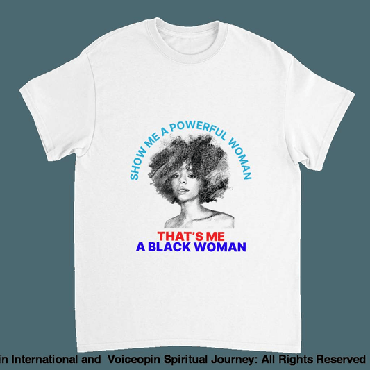 Powerful Black Woman Adult Unisex Crewneck T-Shirt Print Material