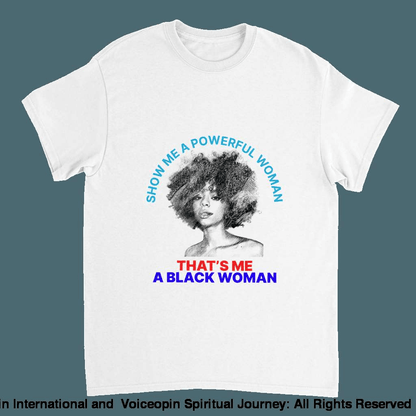 Powerful Black Woman Adult Unisex Crewneck T-Shirt S Print Material