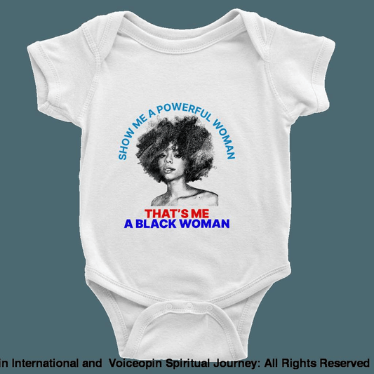Powerful Black Woman Baby Short Sleeve Bodysuit Print Material