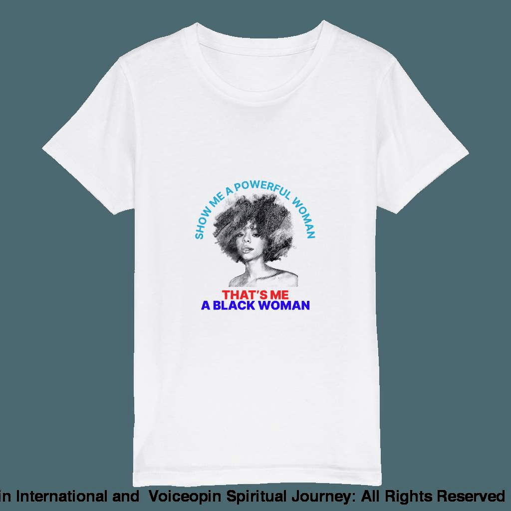 Powerful Black Woman Kids Crewneck T-Shirt Print Material