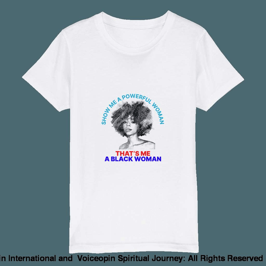 Powerful Black Woman Kids Crewneck T-Shirt Print Material