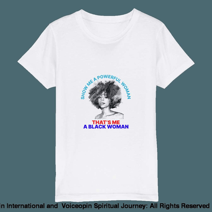 Powerful Black Woman Kids Crewneck T-Shirt Xs Print Material