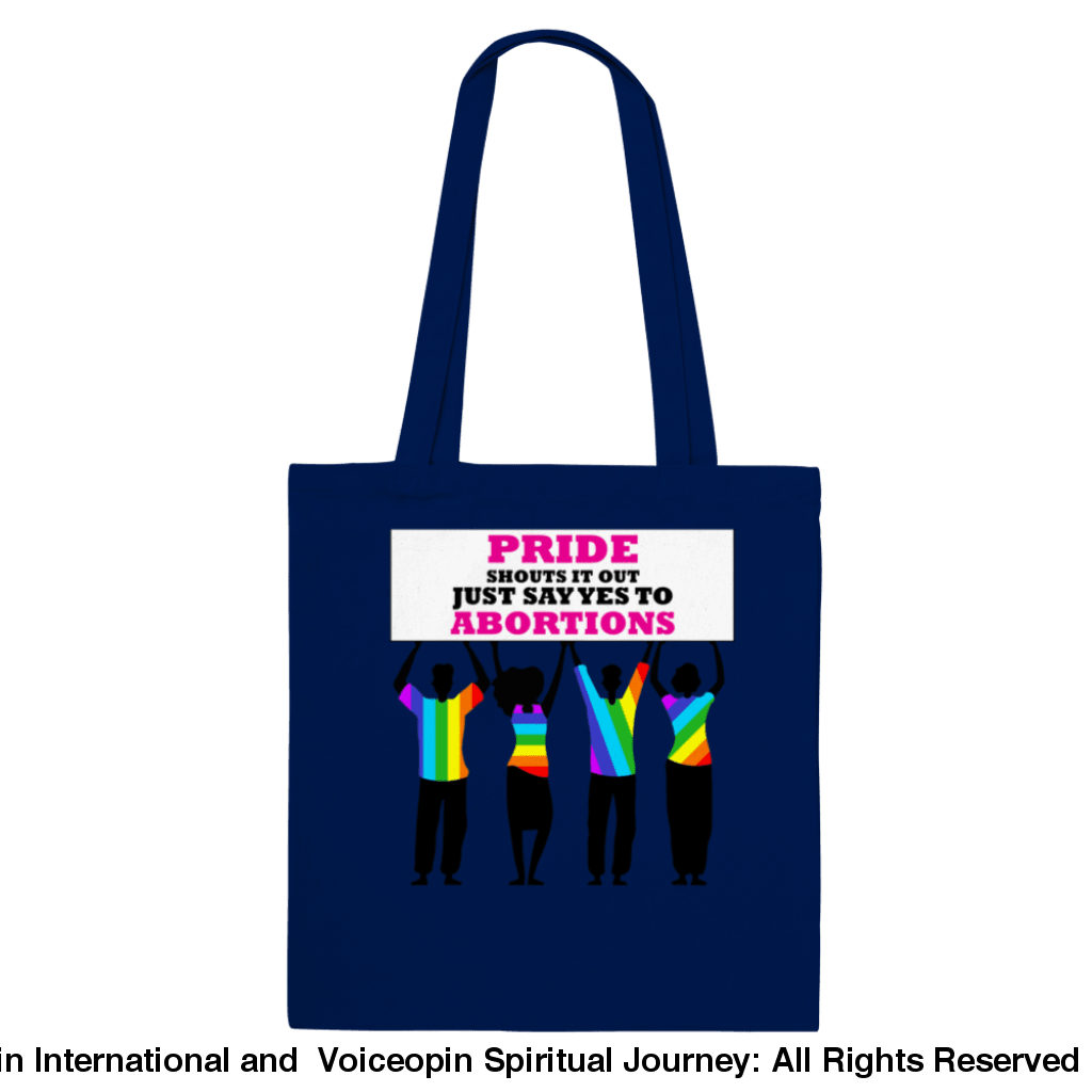 Pride Shouts Just Say Yes To Abortions Classic Tote Bag Navy Print Material