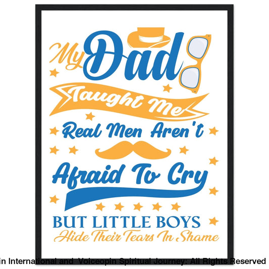 Real Men Wooden Framed Poster 45X60 Cm / 18X24 Black Frame Print Material