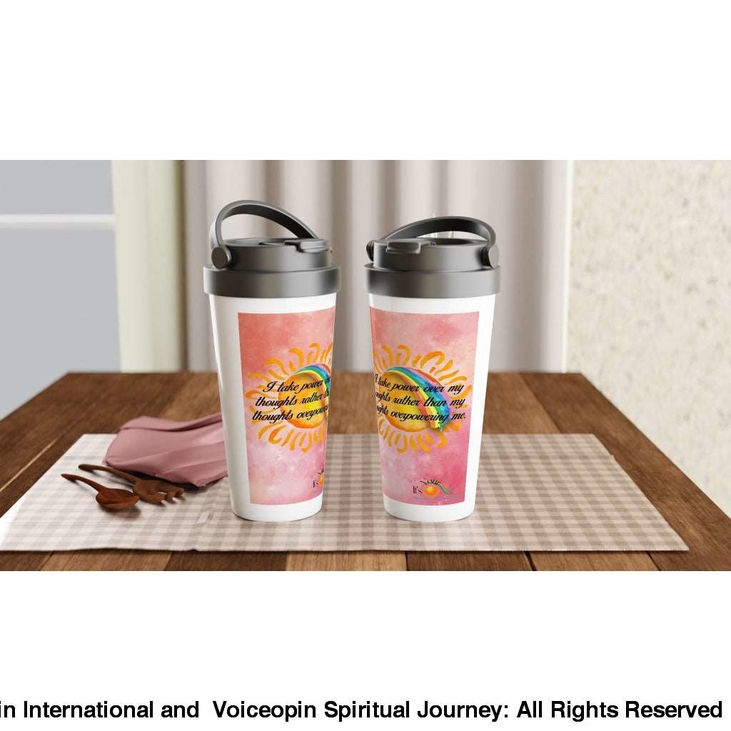 Thought Power White 15Oz Stainless Steel Travel Mug Print Material