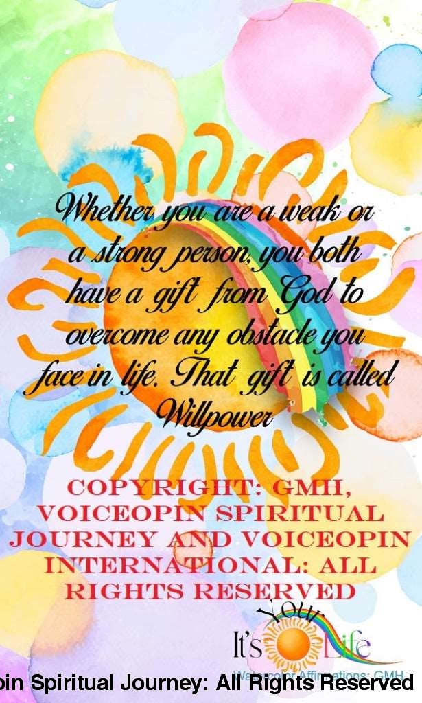 Willpower-Gods Gift Watercolor Affirmation