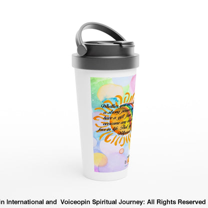 Willpower-Gods Gift White 15Oz Stainless Steel Travel Mug Print Material