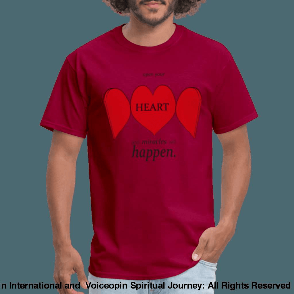 Open Up Your Heart Unisex T-Shirt - dark red