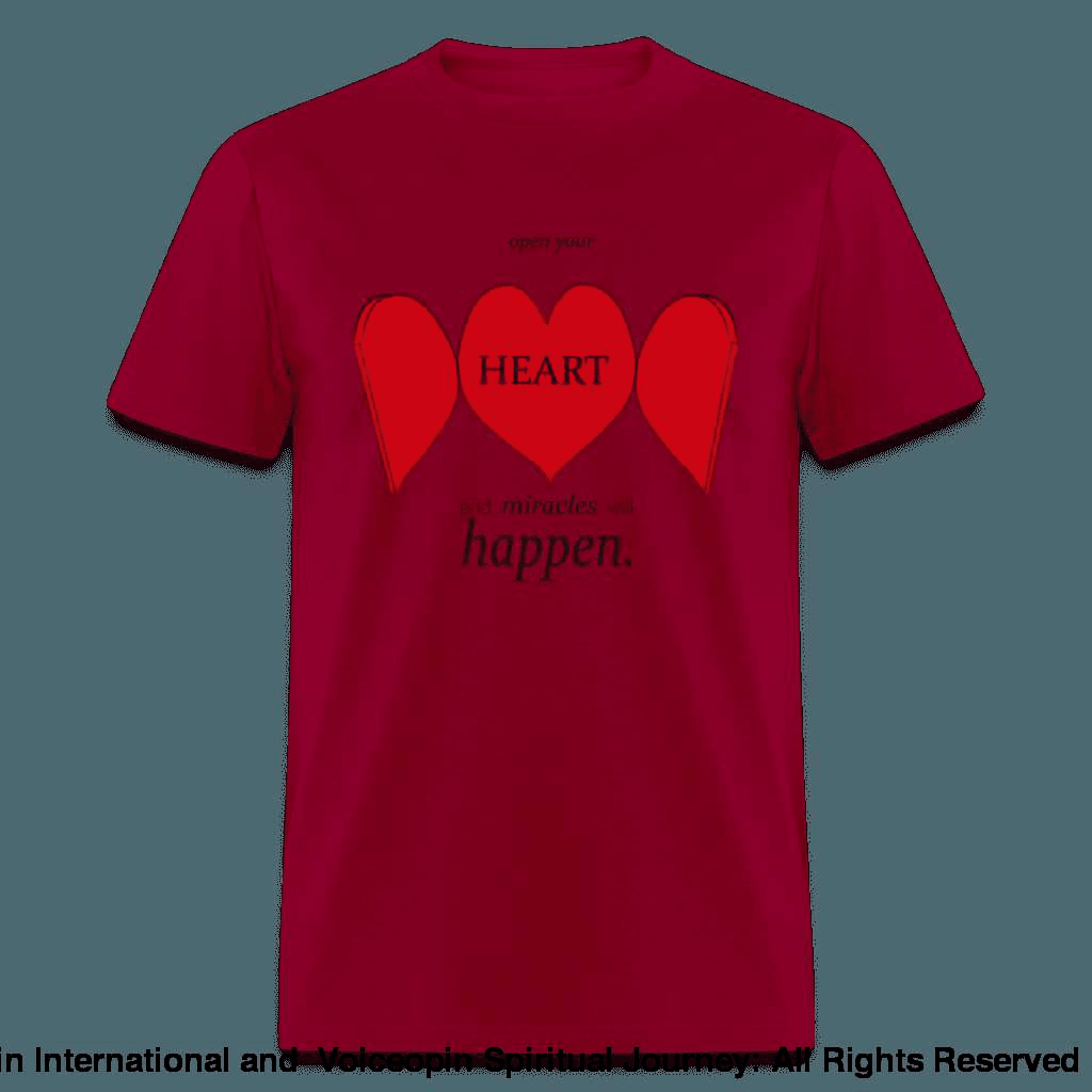 Open Up Your Heart Unisex T-Shirt - dark red