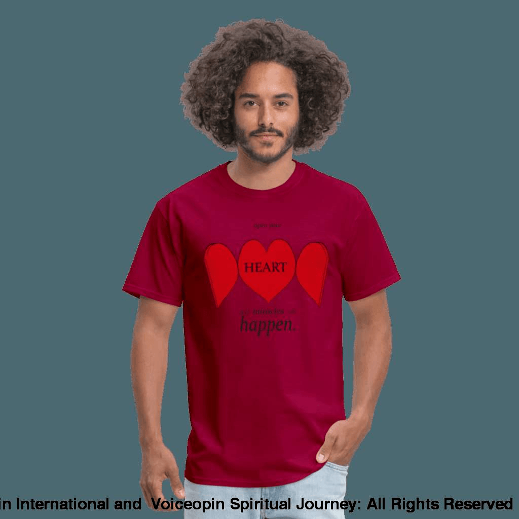 Open Up Your Heart Unisex T-Shirt - dark red