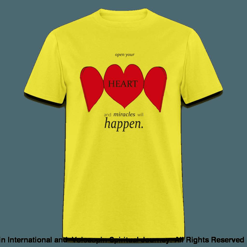 Open Up Your Heart Unisex T-Shirt - yellow