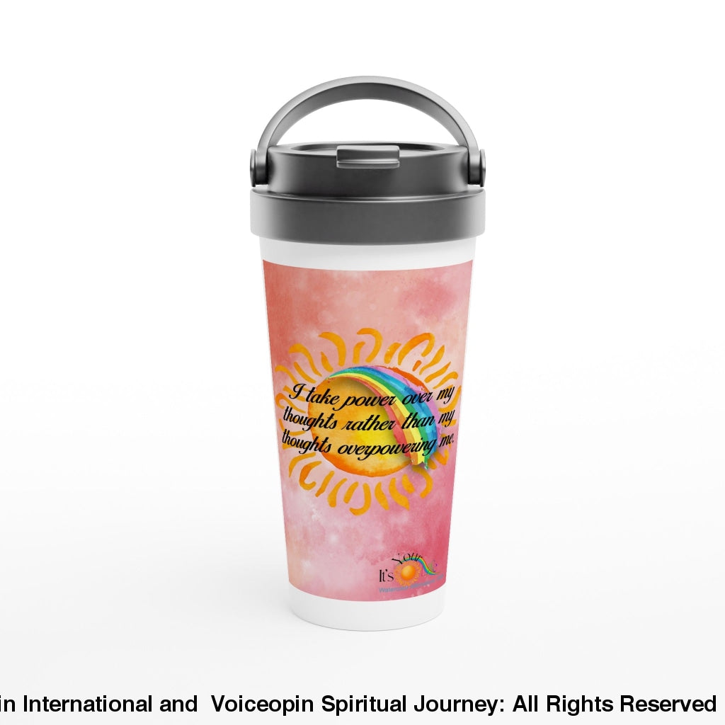 Thought Power White 15Oz Stainless Steel Travel Mug Print Material